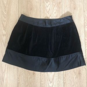 Black Erin Fetherston Velvet and Satin Mini Skirt
